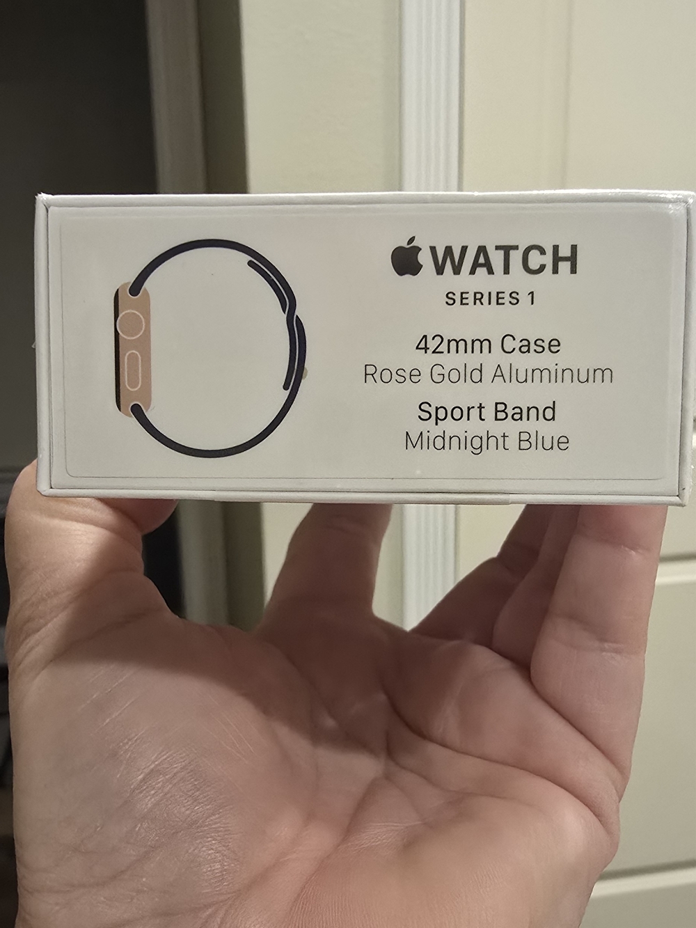 Apple Watch Series 1 Rose Gold with Midnight Blue Sport Band
